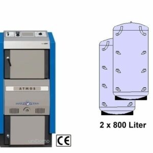 Atmos Holzvergaser DC-25 GSE 25 kW Pufferspeicher Holz-Kessel-Heizung Speicher zu Discountpreisen