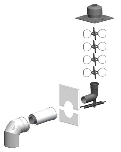 ATEC Abgas PolyTwin Schacht-Set DN 60/100 – DN 80