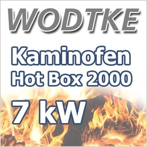 Wodtke Hot Box 2000 black Kaminofen mit Bodenadapter 7 kW Raumluftunabhängig 098209