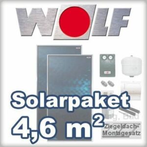 Wolf Solaranlage 2 Kollektoren TopSon F3-1 4,6 m² SM1 zu Discountpreisen
