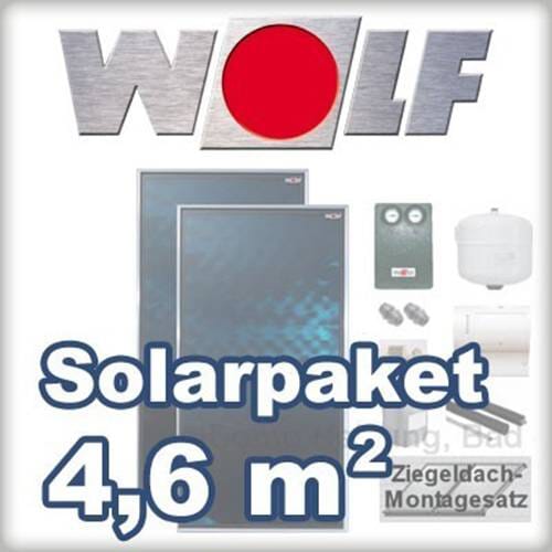 Wolf Solaranlage 2 Kollektoren TopSon F3-1 4,6 m² SM1