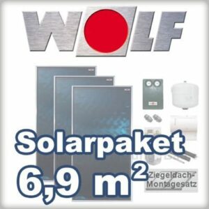 Wolf Solaranlage 3 Kollektoren TopSon F3-1 6,9 m² SM1 zu Discountpreisen