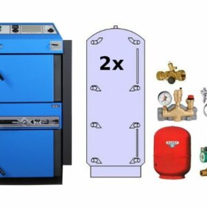 Atmos Kohlevergaser Paket KC2 mit 25 kW Kohlekessel KC 25 S, 2x Pufferspeicher PAP 800 zu Discountpreisen