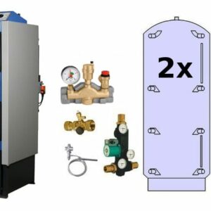 Atmos Kombikessel Basispaket BK2 mit DC 30 GSP Holz/Pellet-Kessel, 2x Pufferspeicher zu Discountpreisen