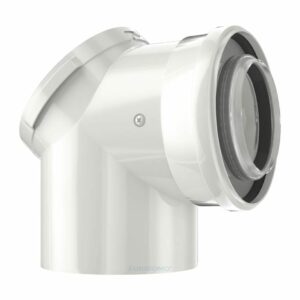 Buderus Luft-/Abgas-Bogen konzentrisch mit Prüföffnung – Ø 80/125 mm – 87° – Farbe weiß zu Discountpreisen