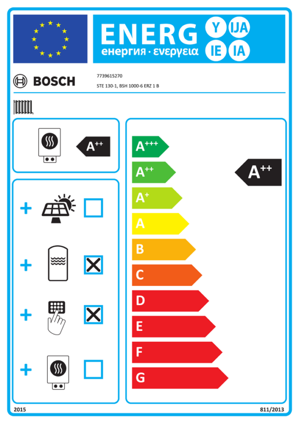 Bosch Wärmepumpen-Systempaket JUPA STE17 STE 130-1, FF27S, BHS 1000-6ERZ1B, CS200