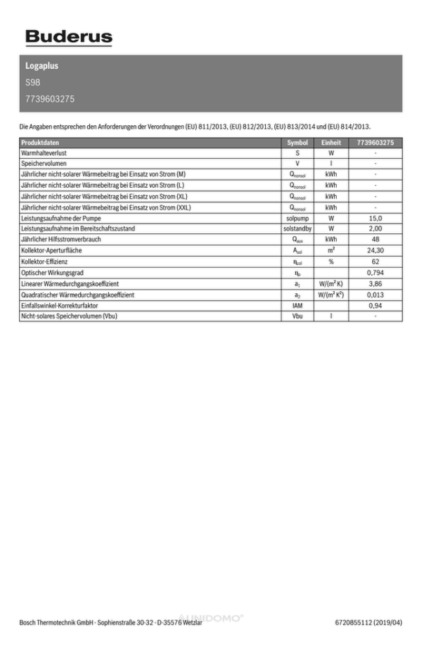 Buderus Logaplus-Paket S98 10 x SKT1.0-AD HE-Pumpe 25,5m2 W