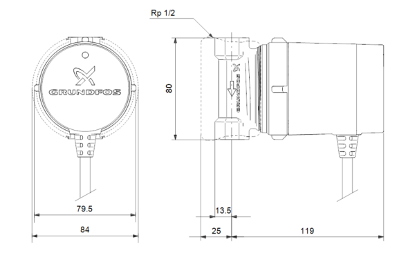 Grundfos Trinkwasser Zirkulationspumpe COMFORT UP 15-14 B PM