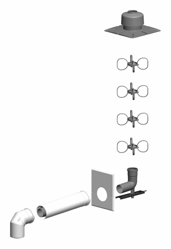 ATEC Abgas Schacht-Set DN 80/125 – DN 80 inkl. Verbindungsleitung