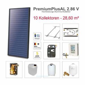 Solarbayer 28,6 m² Solaranlage Plus Kollektorpaket Nr. 10 Biber zu Discountpreisen